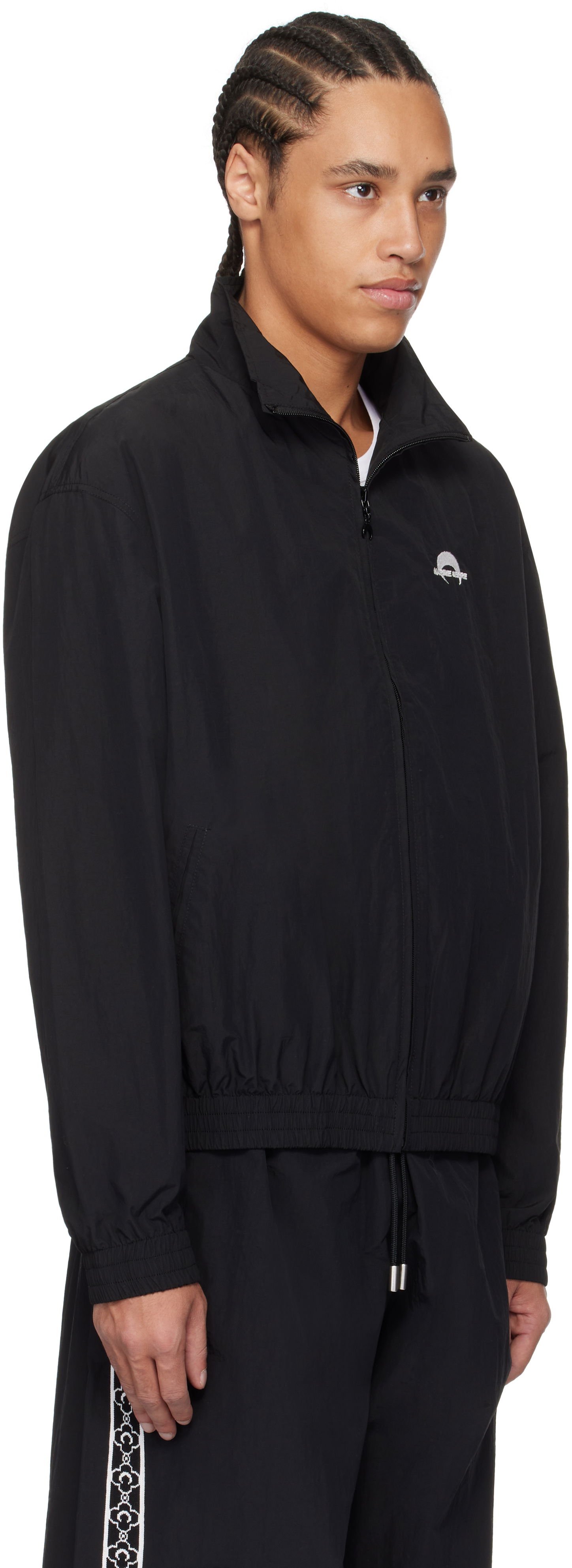 Vindjakke Marine Serre Marine Serre Recycled Nylon Track Jacket Sort | UJA053B CWOV0041, 1
