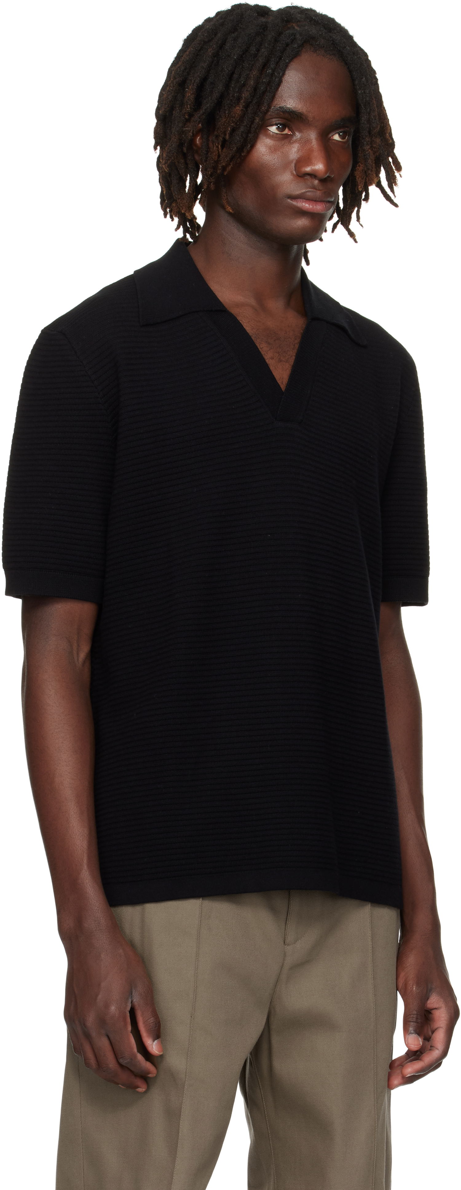 Polo skjorte A.P.C. A.P.C. Livio Knit Polo Sort | COGDK-H23413, 1