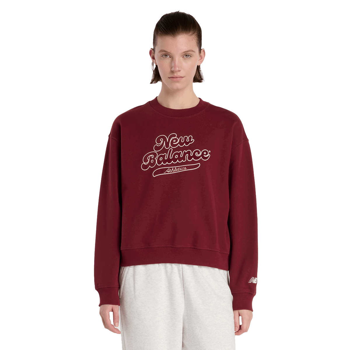 Sweatshirt New Balance Athletics Legacy Crew Sweatshirt Bourgogne | WT53901-MHB, 0