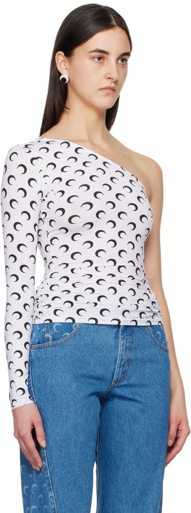 Tanktop Marine Serre Marine Serre Moon Jersey Asymmetric Top Hvid | WTS014A CJER0001, 1