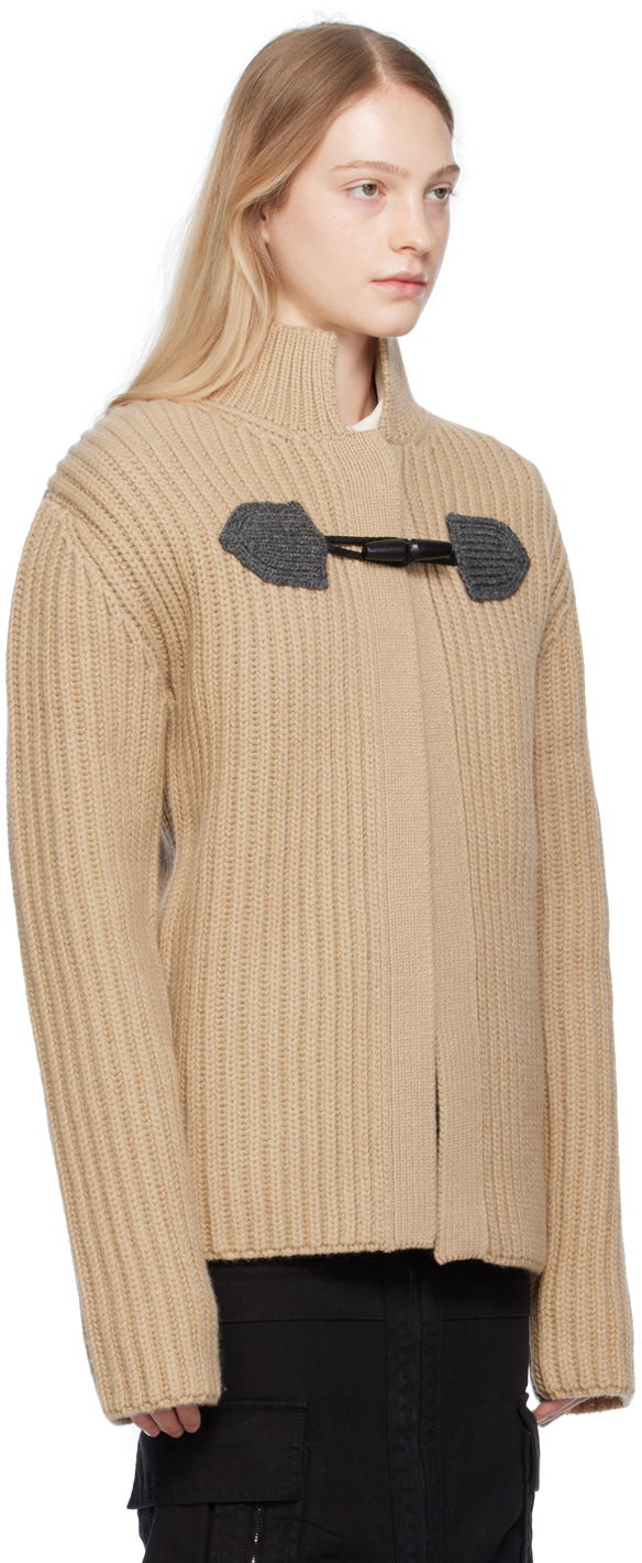 Sweater We11done We11done Duffle Knit Cardigan Beige | WD-KC3-23-655-U-BG, 1