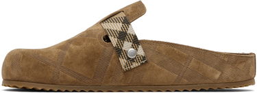 Tøj Burberry Burberry Check Suede Urchin Clogs Brun | 8113393, 2