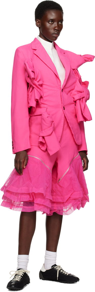 Shorts Comme des Garçons Comme des Garçons Homme Plus Gabardine and Nylon Tulle Shorts Lyserød | PO-P010-051, 3