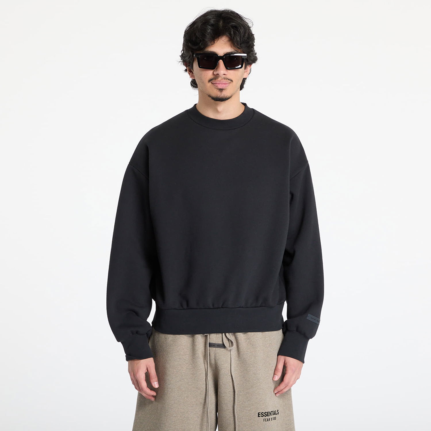 Sweater Fear of God Fear of God Essentials Classic Fit Fleece Crewneck XXS Sort | 192AS252040F-861, 0