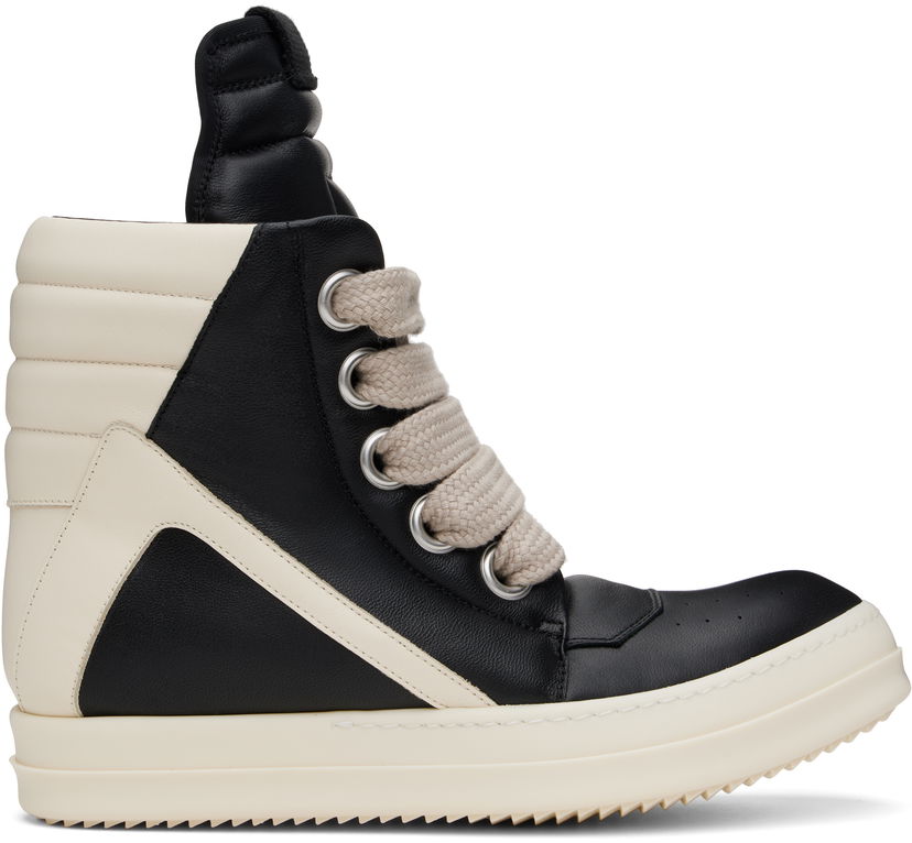 Sneakers og sko Rick Owens Rick Owens Hollywood Jumbolace Geobasket Sort | RU01E5898 LLPPW2