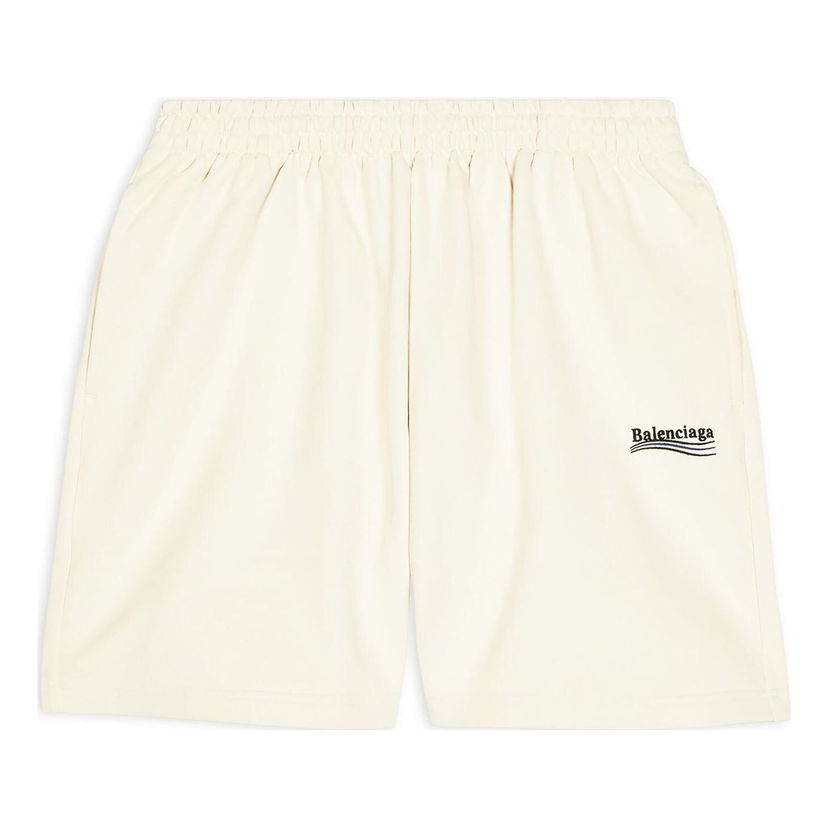 Shorts Balenciaga Political Campaign Sweat Shorts Beige | 676137TKVI98962