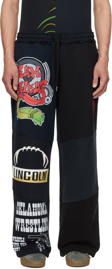 Joggingbukser Marine Serre Marine Serre Regenerated Graphic Patchwork Sweatpants Sort | UPA051B UJER0007, 0