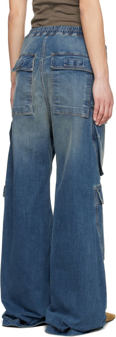 Jeans Rick Owens Rick Owens DRKSHDW Hollywood Jumbo Belas Denim Cargo Pants Blå | DS01E3324 SDWB, 2