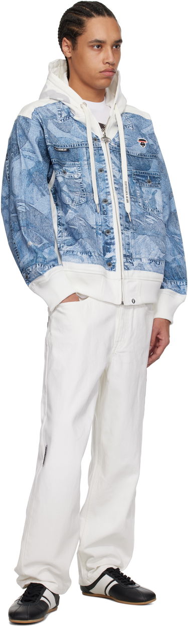 Sweatshirt AAPE by A Bathing Ape AAPE by A Bathing Ape 'AAPE' Main Lightweight Denim Hoodie Jacket Blå | AAPLJM7710XXNIVX, 3