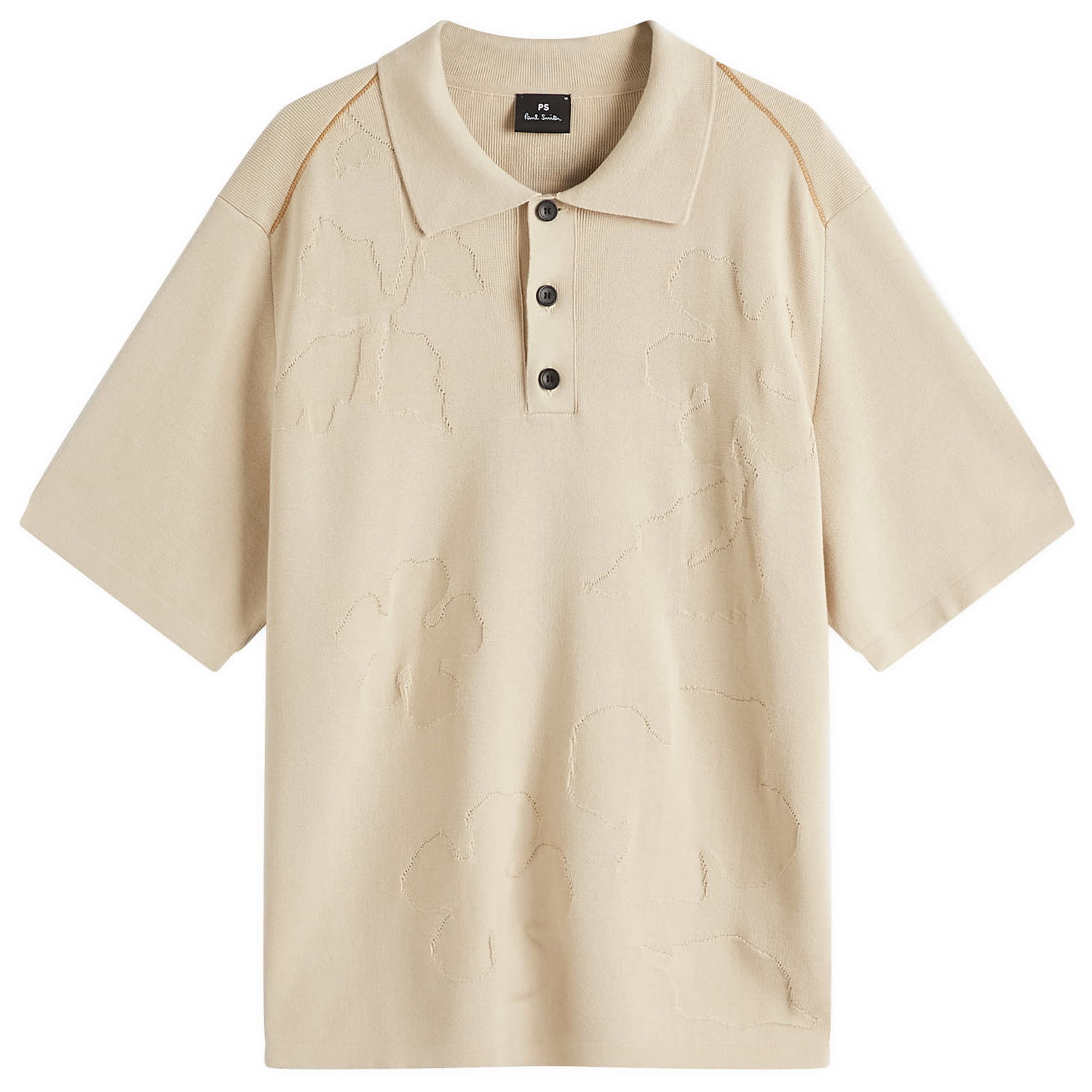 Polo skjorte Paul Smith Paul Smith Flower Knit Polo Shirt, Size Large Beige | M2R-330Z-P22367-03, 1