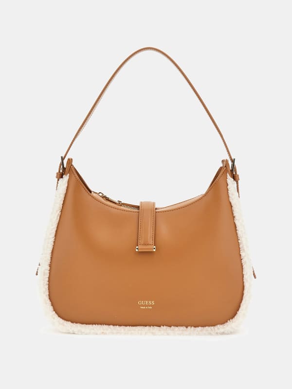 Håndtaske GUESS Faux Fur Mini Hobo Orange | HWWISUL3468, 0