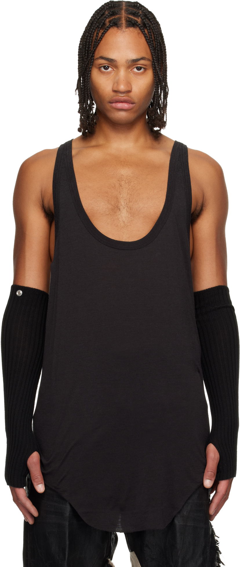 Tanktop Rick Owens Concordians Pony Deep Scoop Neck Tank Top Sort | RR02E1101 JSW