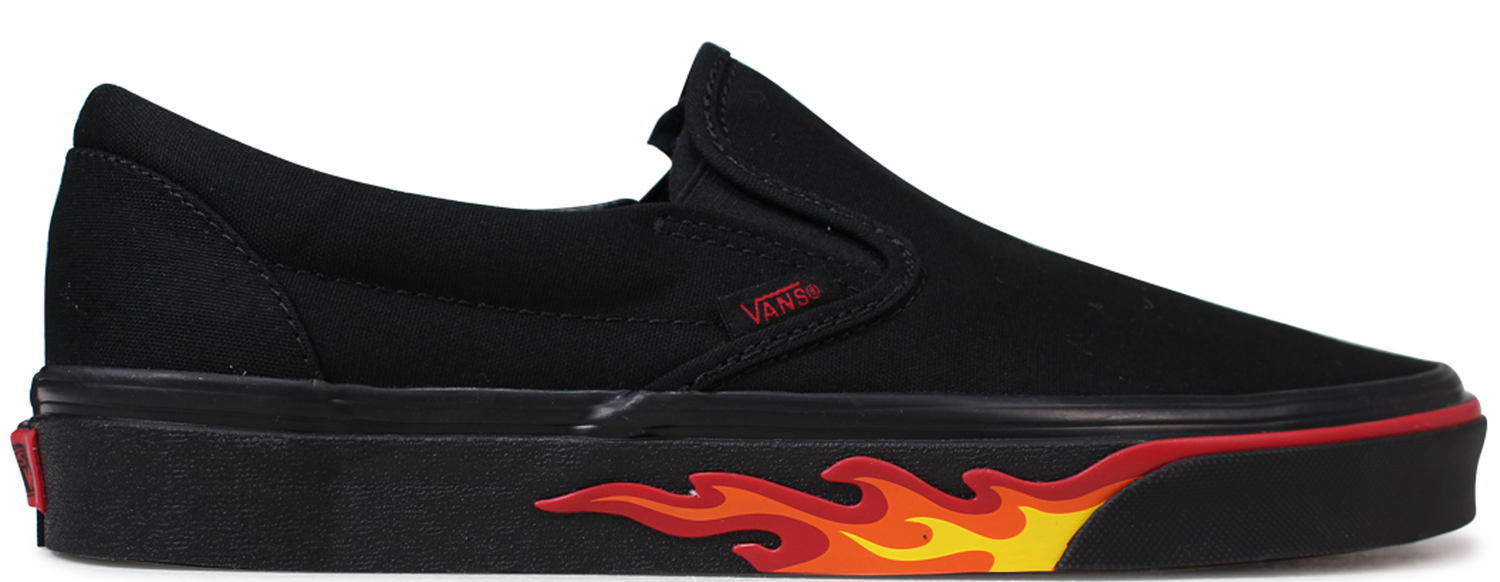 Sneakers og sko Vans Slip-On Flame Wall Sort | VN0A38F7Q8Q, 0