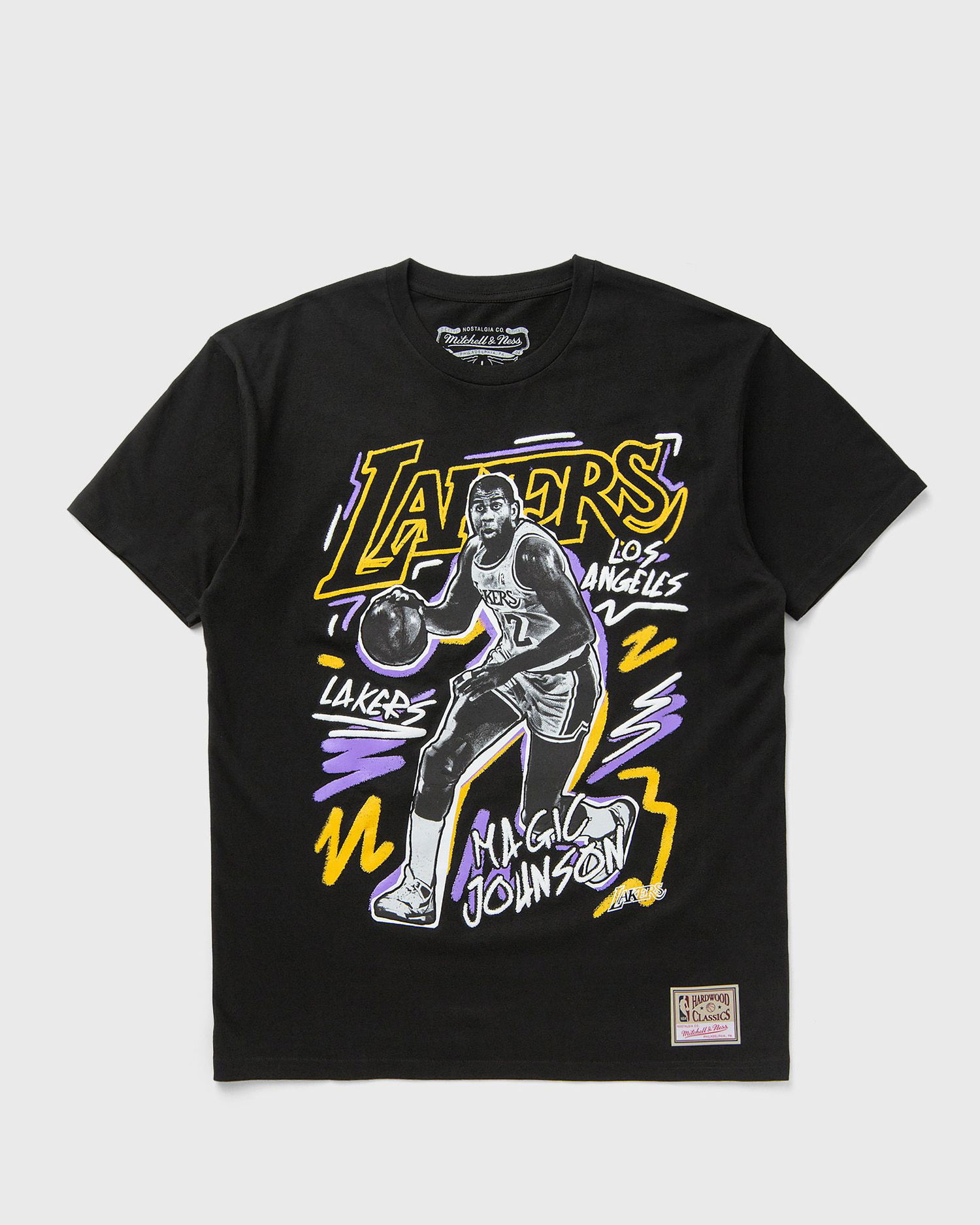 T-shirt Mitchell & Ness Mitchell & Ness Los Angeles Lakers Magic Johnson Chalked Up T-Shirt Sort | TP10221-LALBLCK, 0