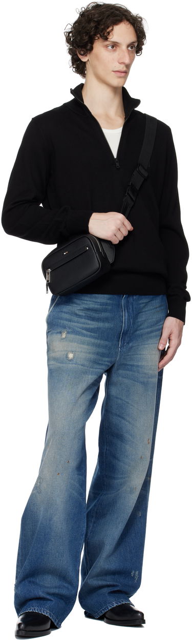 Taljetaske BOSS BOSS Pebble-Grained Faux-Leather Belt Bag Sort | 50548019, 3