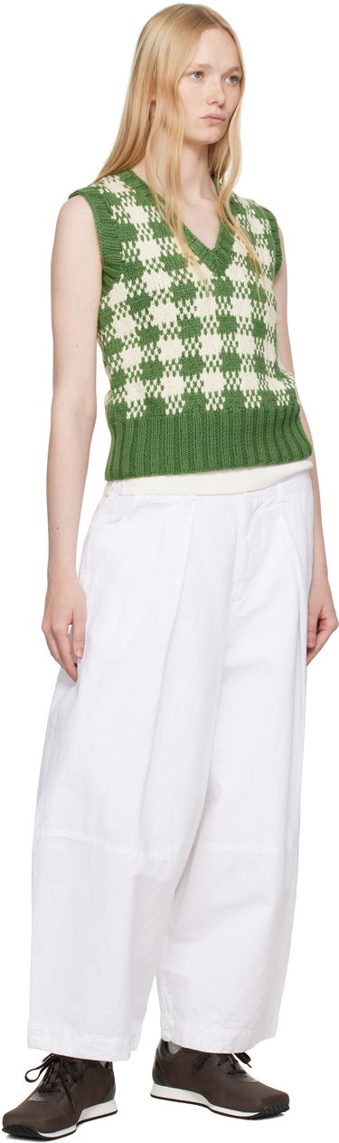 Bukser YMC YMC Deadbeat Wide-Leg Trousers Hvid | Q4YAA, 3