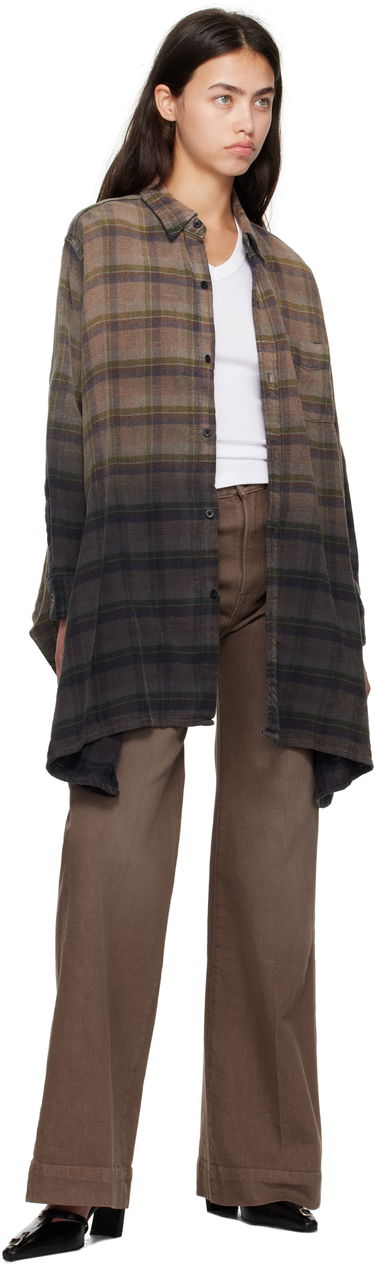 Skjorte R13 R13 Draped Plaid Shirt Brun | R13WR416-R552B, 3