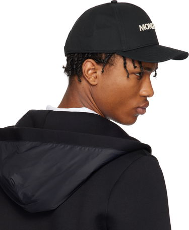 Kasket Moncler Moncler Embroidered Logo Gabardine Baseball Cap Sort | K10913B0005404863, 2