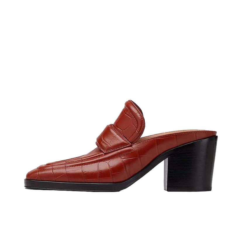 Sneakers og sko Bottega Veneta Leather Heeled Mules Rød | 651366V0G808840