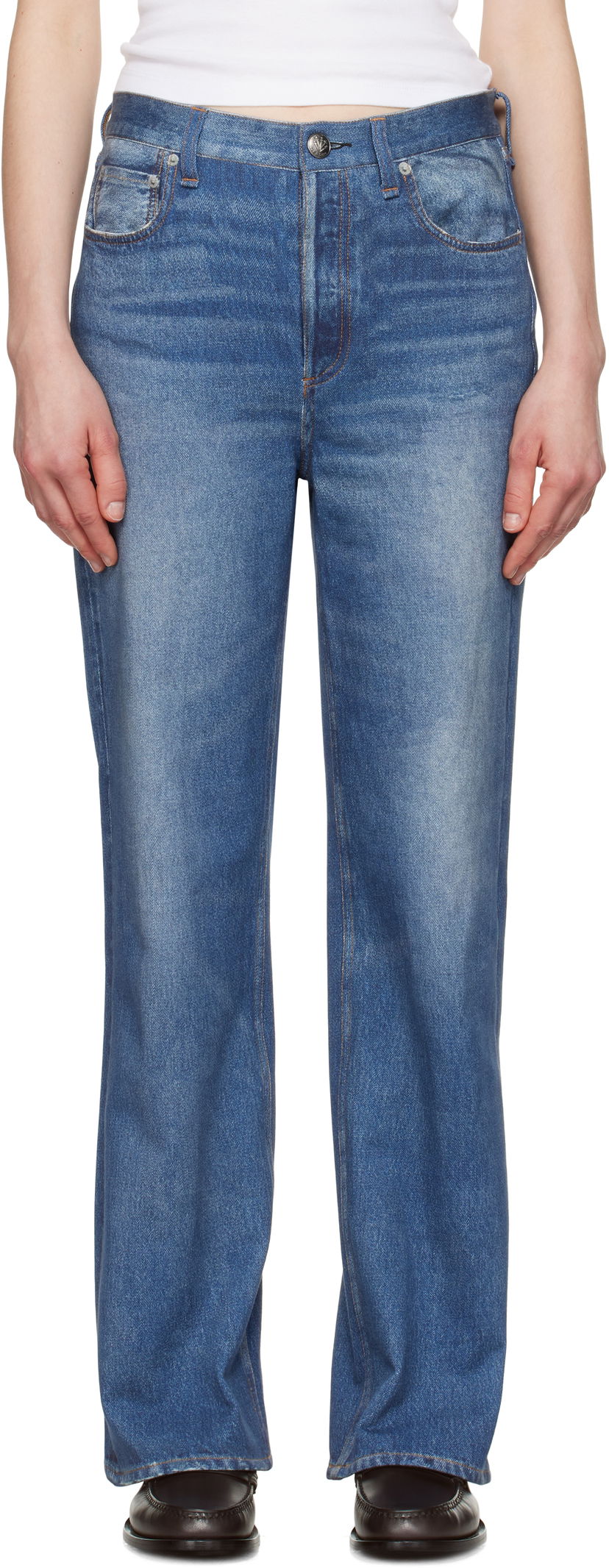 Jeans rag & bone rag & bone Miramar Terry Shea Ankle-Length Jeans Blå | WCW25S70008200