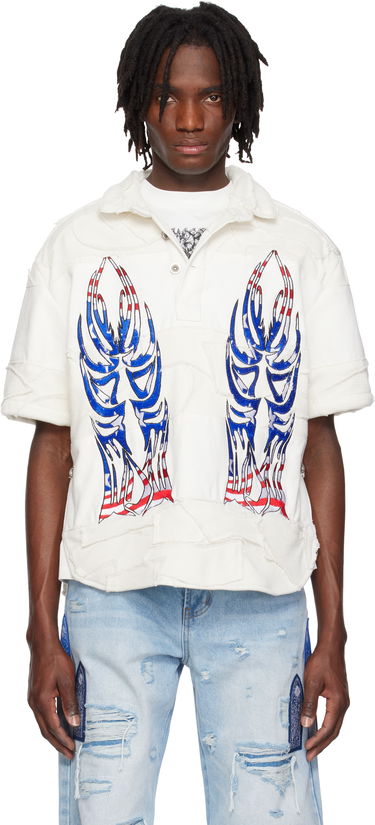 Polo skjorte Who Decides War Who Decides War Winged Glory Polo Hvid | 1110250019SS25, 0