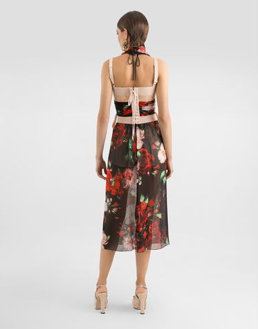 Crop top Dolce & Gabbana Dolce & Gabbana Floral Print Marquisette and Chiffon Corset Top Flerfarvet | F7AW9TIS1Y6HN5PD, 2