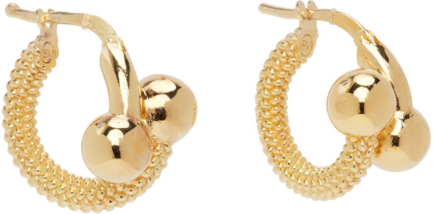 Øreringe Bottega Veneta Intreccio Hoop Earrings Beige | 732124 VAHU0, 1