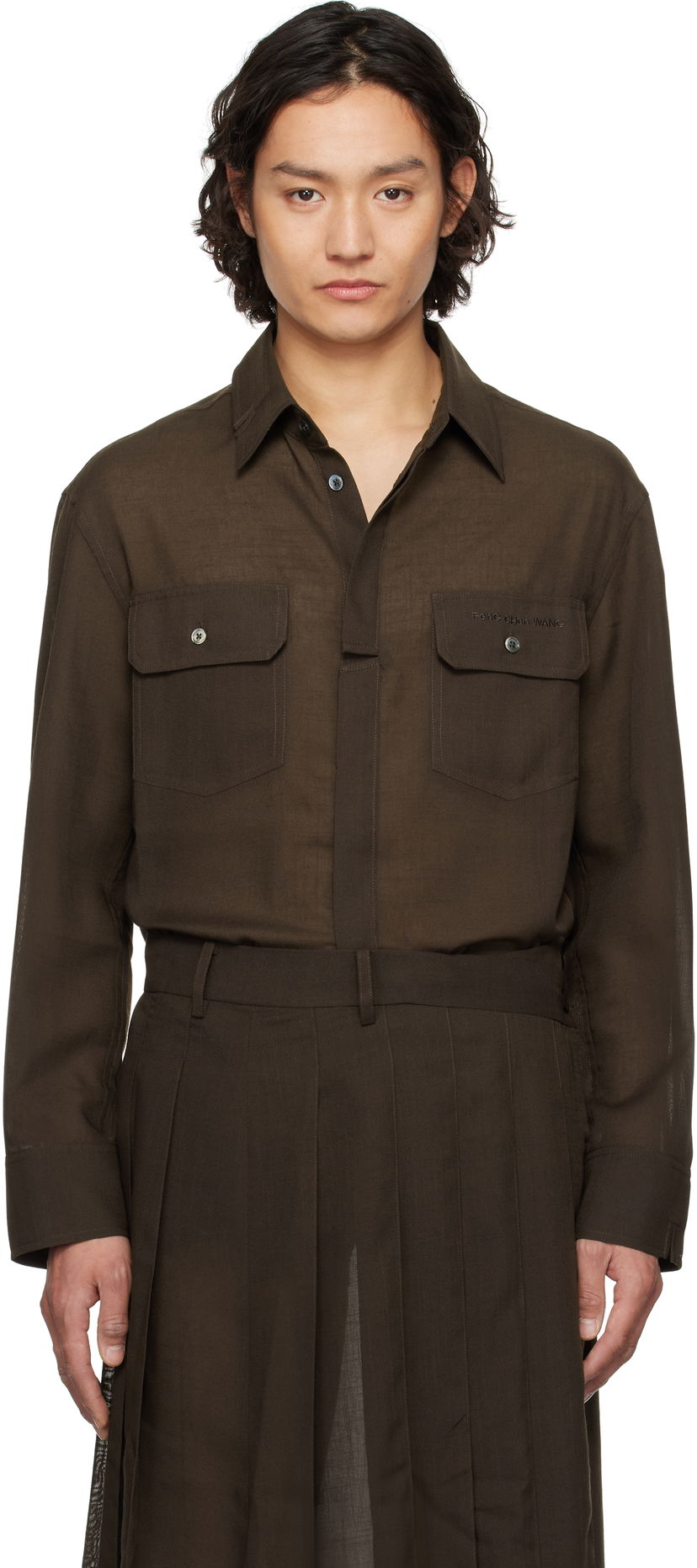 Skjorte Feng Chen Wang Feng Chen Wang Triple Cut Shirt Brun | FUS19SR22