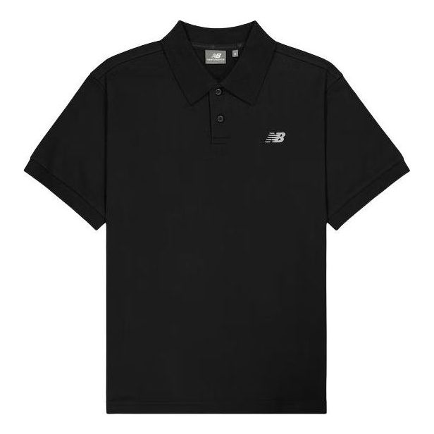 Polo skjorte New Balance Logo Polo Shirt Sort | NFE21011-BK