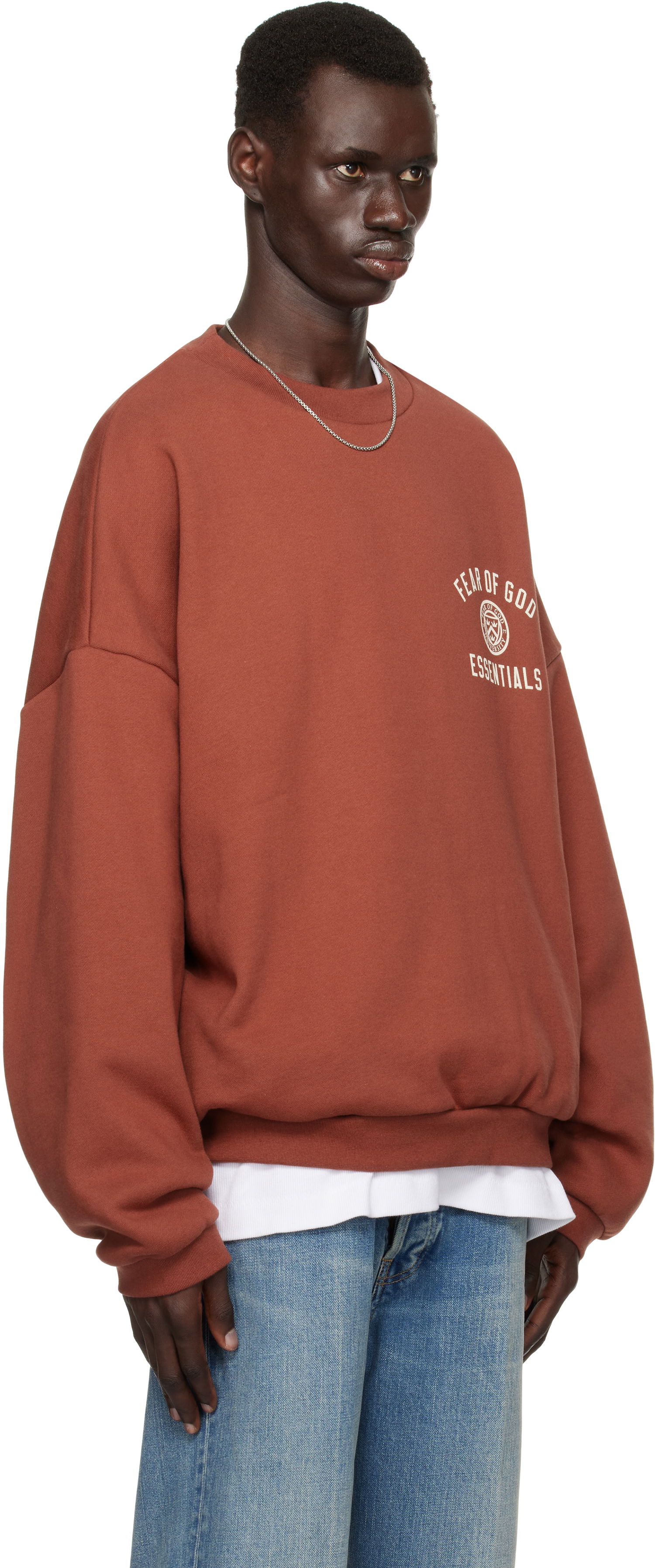 Sweater Fear of God Fear of God ESSENTIALS Fleece Crewneck Sweatshirt Brun | 192HO246266F, 1