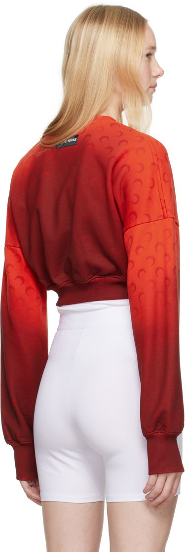 Sweater Marine Serre Marine Serre Moon Faded Fleece Cropped Sweatshirt Rød | WST012A CJER0073, 2
