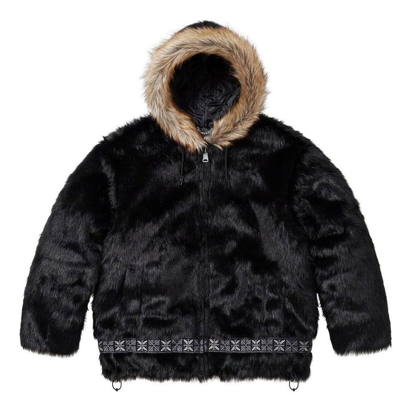 Parka Supreme Faux Fur Parka with Embroidered Band Sort | SUP-FW23-220