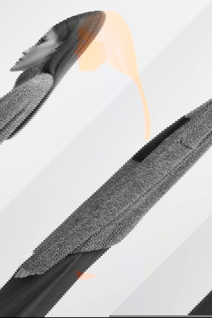 Sweater JW Anderson JW Anderson Turtleneck Wool Blend Sweater with Leather Patch Pocket Grå | KW1292.YN0367, 1
