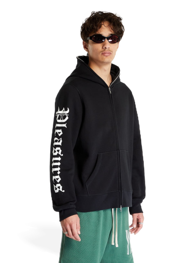 Sweatshirt Pleasures Meditation Zip Hoodie Sort | P23SU046 BLACK