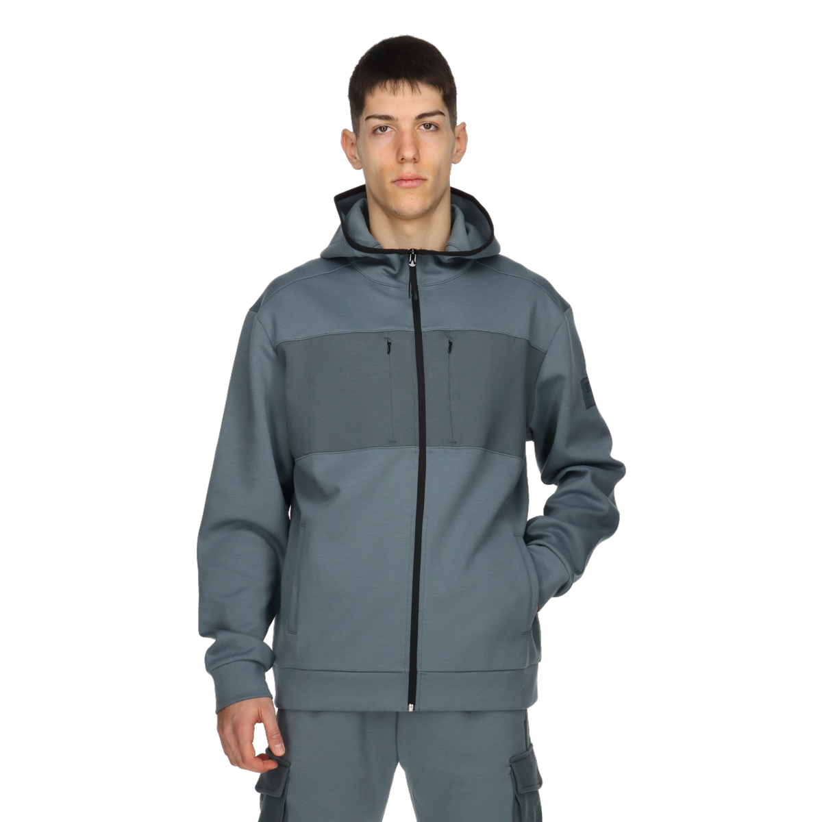 Sweatshirt Champion Full-Zip Hooded Sweatshirt Blå | 219762-ES017, 0