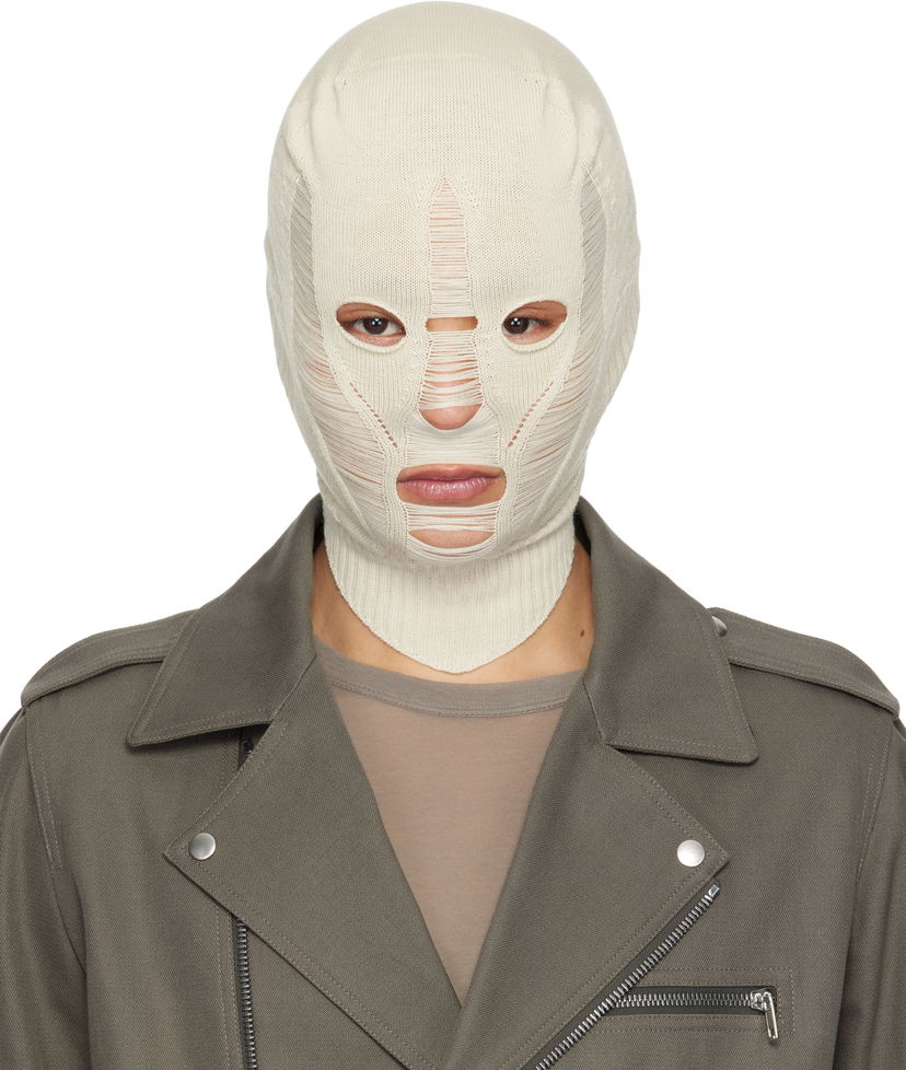 Tøj Rick Owens Rick Owens Hollywood Skull Balaclava Beige | RR01E5477 KGRIDM