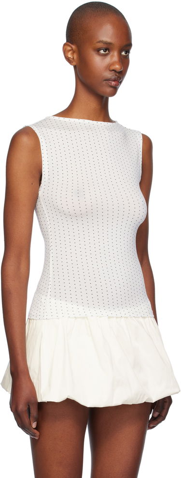 Kjole Miaou Miaou Kelly Dotted Peplum Top Hvid | 7185TJBBKD, 3