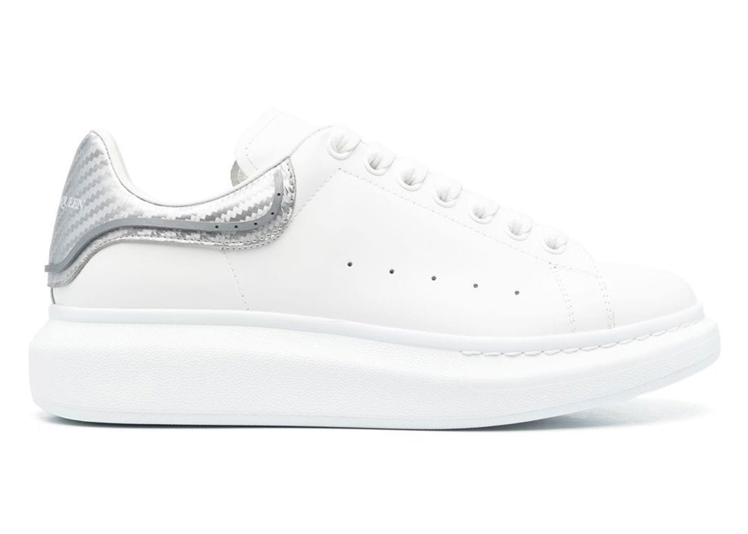 Sneakers og sko Alexander McQueen Oversized White Silver Metallic Hvid | 735770WICYU9071, 0