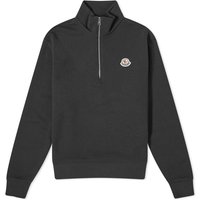 Sweater Moncler Men's Badge Logo Quarter Zip Sweat Black Sort | 8G000-22-899V4-998, 1