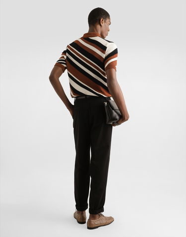 Polo skjorte Dolce & Gabbana Dolce & Gabbana Striped Short-Sleeved Knit Polo Shirt Flerfarvet | GXZ64TJFMMSM9492, 2