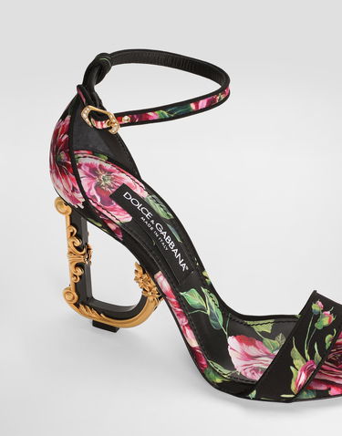Tilbehør Dolce & Gabbana Dolce & Gabbana Baroque Dg Print Satin Sandals Flerfarvet | CR0739A6N77HN5JA, 3