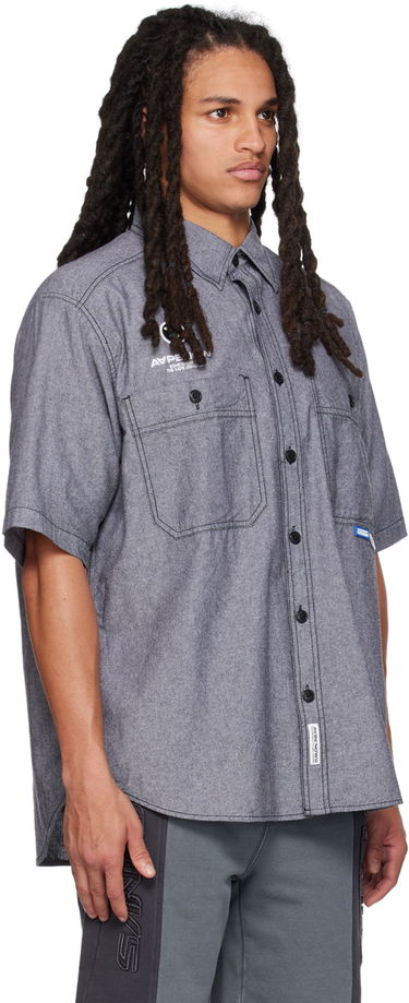 Skjorte AAPE by A Bathing Ape AAPE by A Bathing Ape Embroidered Shirt Grå | AAPSRM8436XXKBKX, 1
