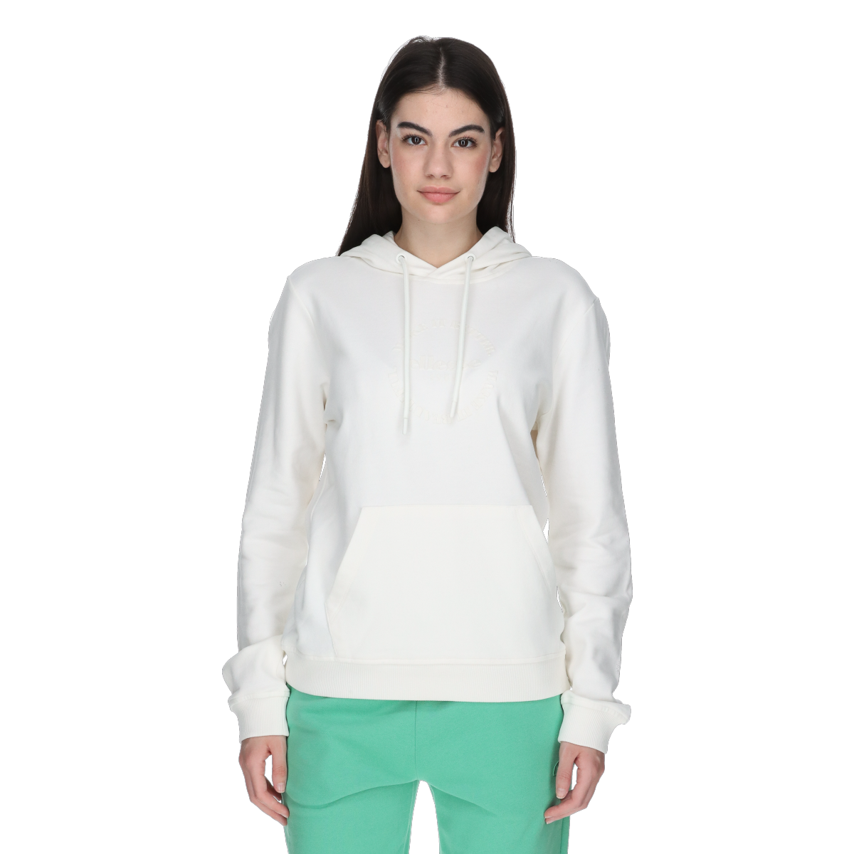 Sweatshirt Ellesse Hoodie with Embossed Logo and Kangaroo Pocket Hvid | ELA253F602-11, 0