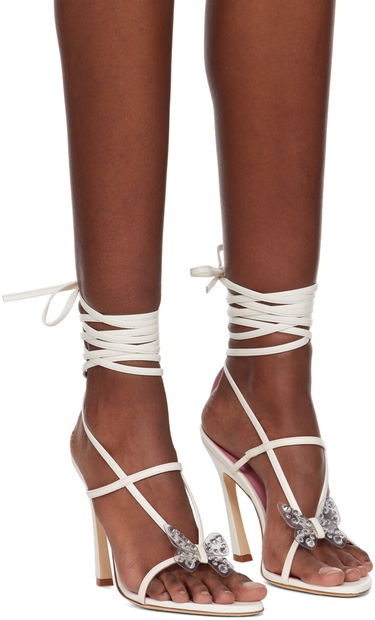 Stift Blumarine Blumarine Butterfly '105 Heeled Sandals Hvid | 6A4531PX507S1400, 3