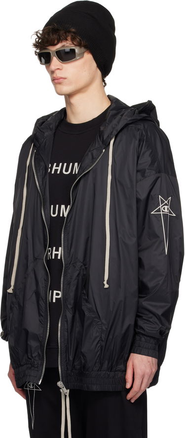 Vindjakke Rick Owens Rick Owens Champion Edition Jumbo Jason's Hoodie Sort | CM01E1661 CHNY NYLON, 3