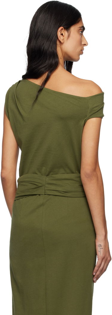 Tanktop Dries Van Noten Off-Shoulder Knotted Heavy Jersey Tank Top Grøn | 252-011111-2603, 2