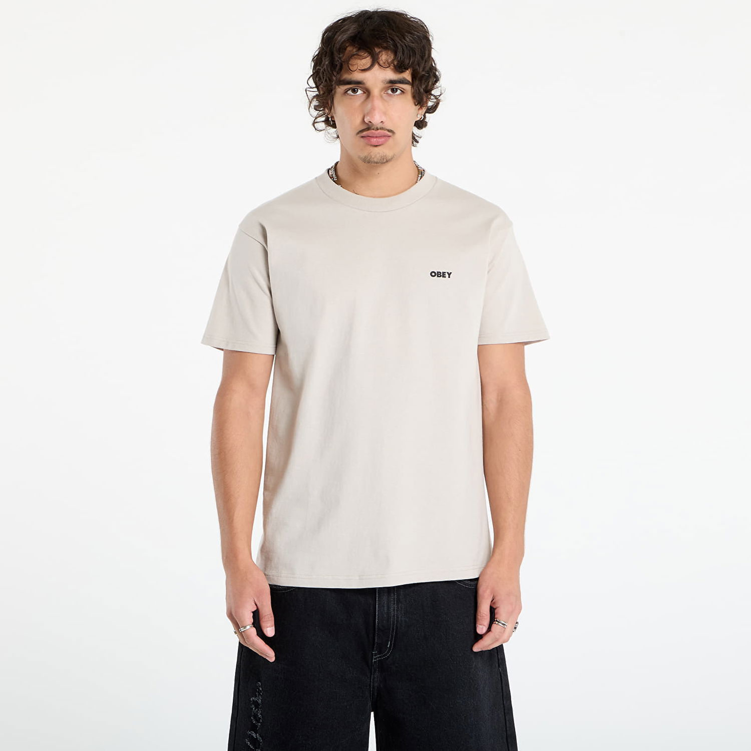 T-shirt OBEY OBEY Visual Studios Tee Beige | 165264231-SIG, 0
