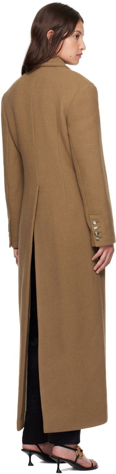 Frakker Nanushka Nanushka Ferris Double-Breasted Long Coat Brun | NW24FWOW40076, 2