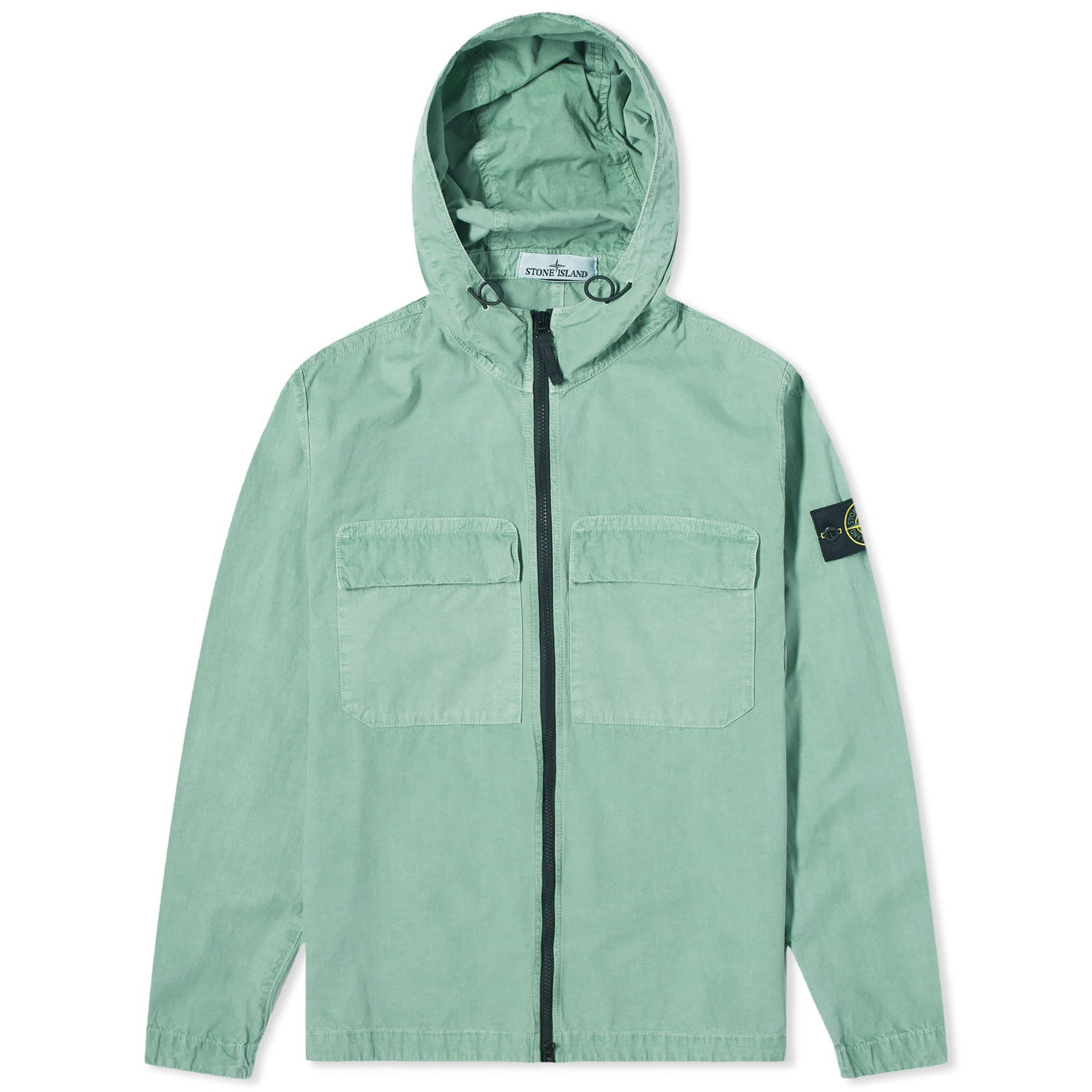 Jakke Stone Island Brushed Cotton Canvas Hooded Overshirt Grøn | 8015106WN-V0152, 0