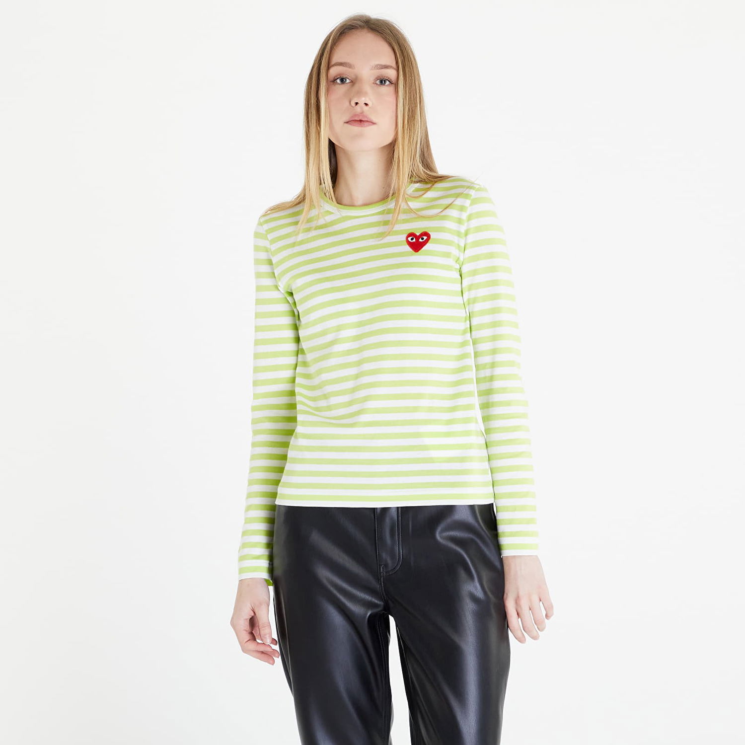 T-shirt Comme des Garçons PLAY Heart Logo Tee Grøn | AZT277 lime, 0